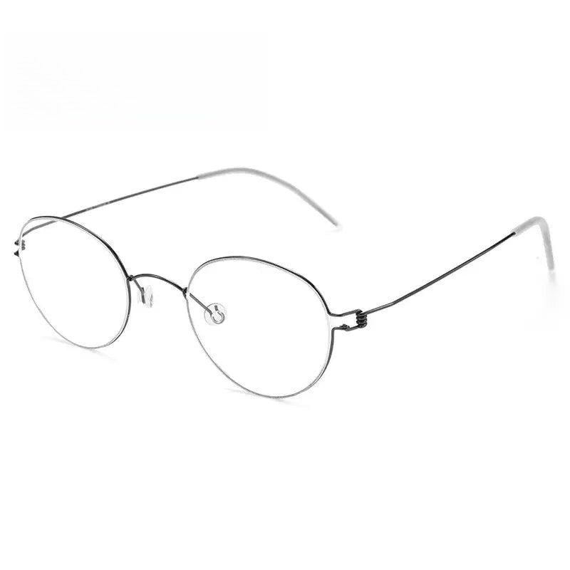 Women's Oval Full Rim Titanium Screwless Prescription Glasses 70178 — view 1 | Rx Spectacle