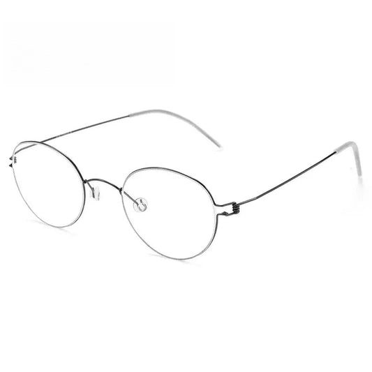 Women's Oval Full Rim Titanium Screwless Prescription Glasses 70178 — view 1 | Rx Spectacle