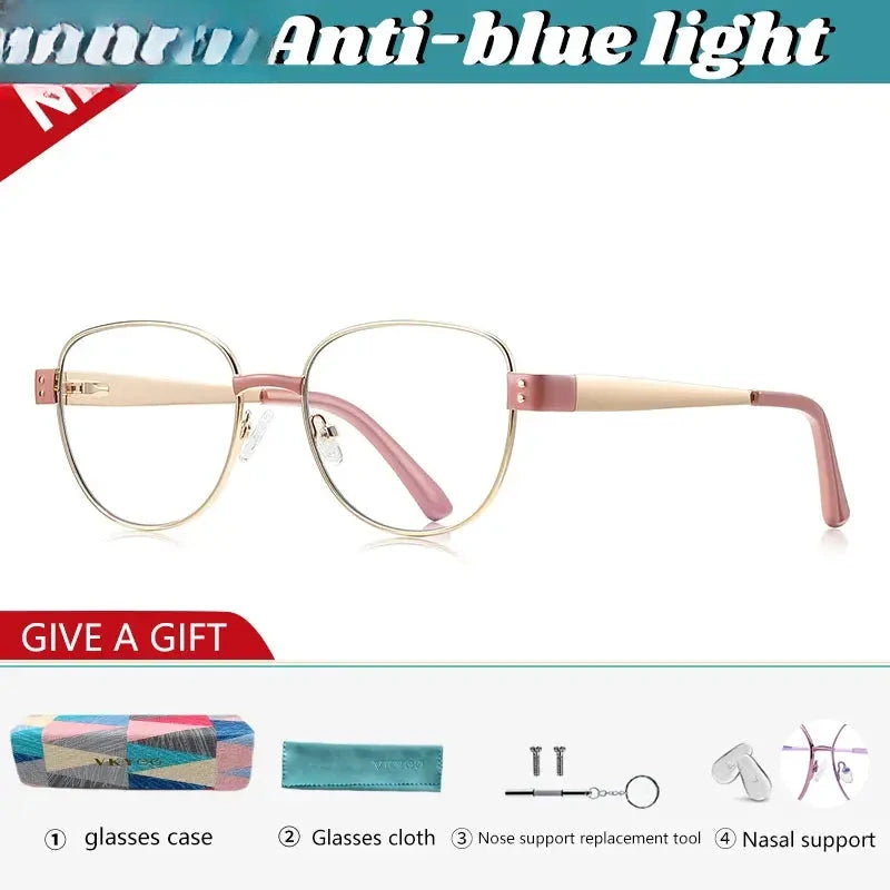 Women's Oval Full Rim Alloy Reading Glasses 513173 — view 5 | Rx Spectacle