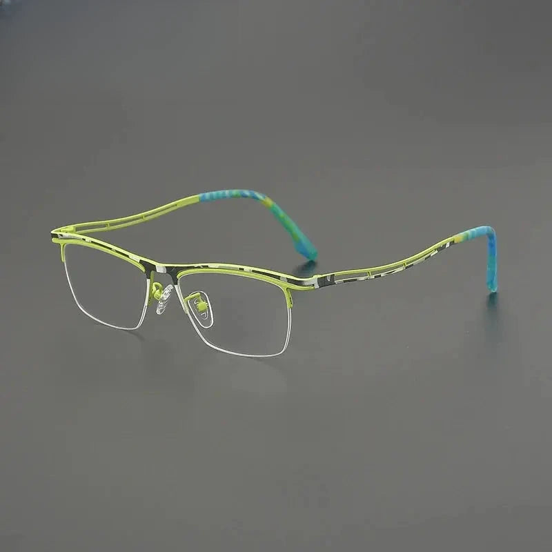 Women's Browline Semi-Rimless Titanium Prescription Glasses G85890 — view 9 | Rx Spectacle