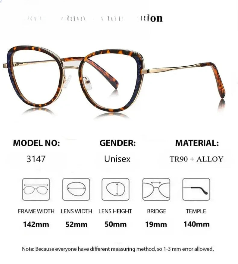 Women's Cat Eye Full Rim Titanium Prescription Glasses 61347 — view 2 | Rx Spectacle