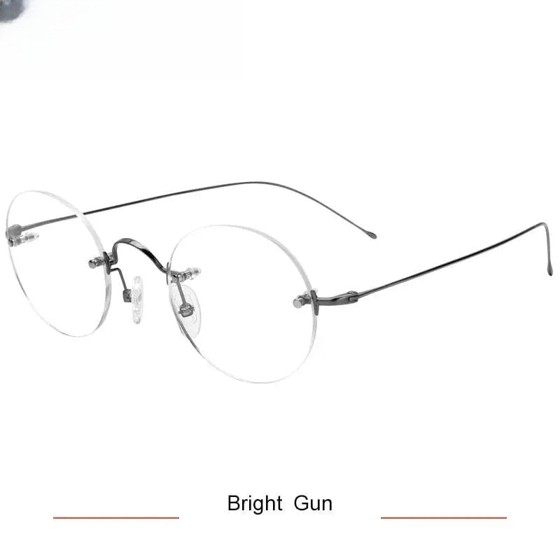 Unisex Round Rimless Titanium Prescription Glasses Kr16035 — view 4 | Rx Spectacle