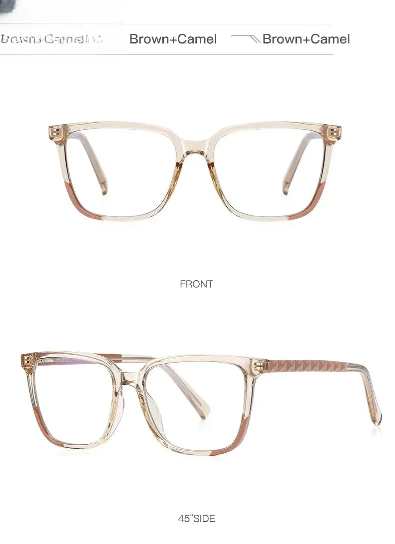Women's Square Full Rim Plastic Reading Glasses Pfd2135 — view 19 | Rx Spectacle