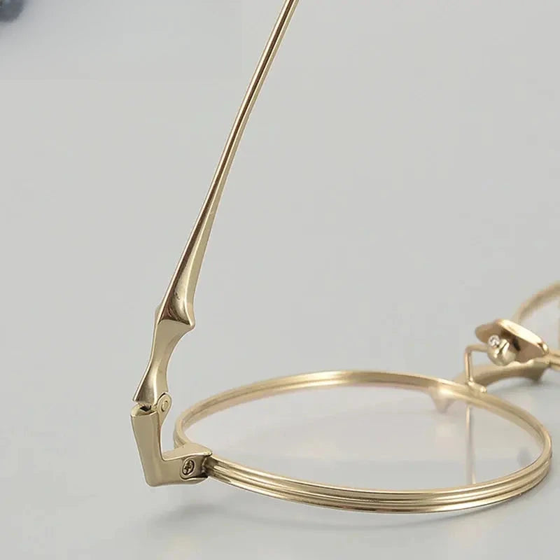 Women's Round Full Rim Titanium Prescription Glasses Ep4549 — view 3 | Rx Spectacle