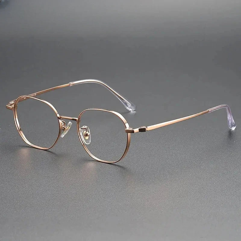 Women's Round Full Rim Stainless Steel Flat Top Prescription Glasses 124208 — view 4 | Rx Spectacle
