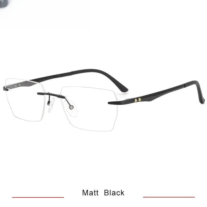 Men's Square Rimless Titanium Prescription Glasses Kr16027 — view 4 | Rx Spectacle