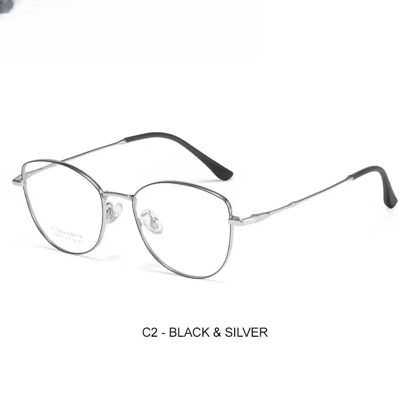 Women's Cat Eye Full Rim Alloy Prescription Glasses 90275 — view 4 | Rx Spectacle