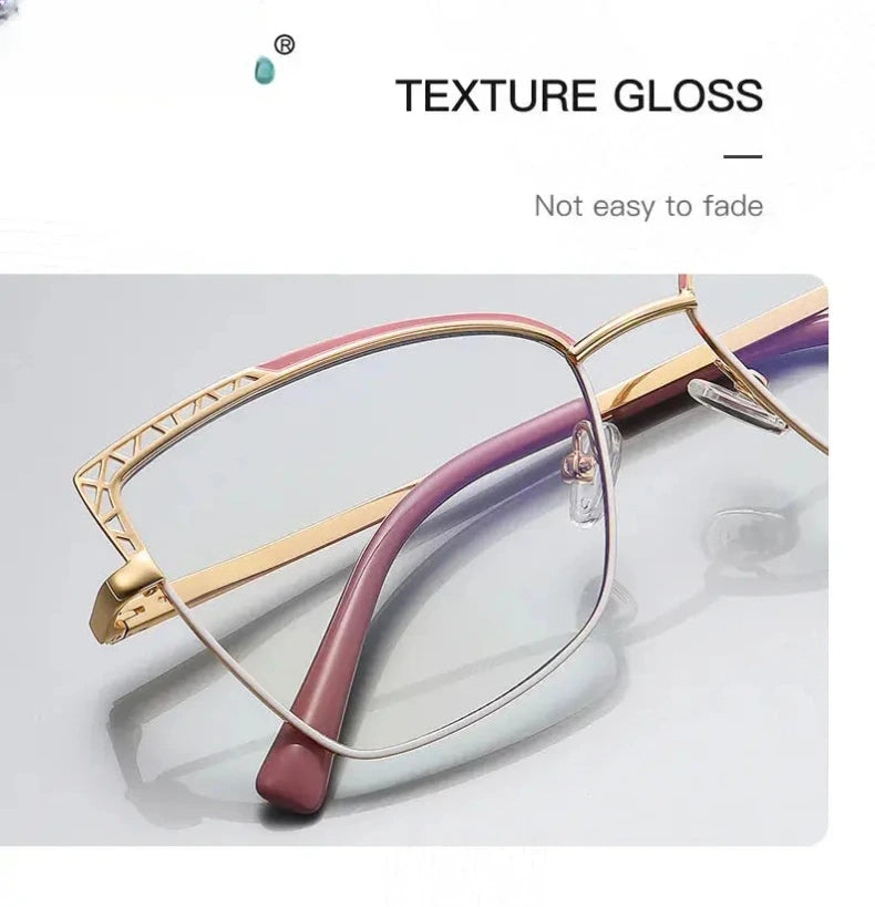 Women's Square Full Rim Alloy Reading Glasses 3106 — view 6 | Rx Spectacle