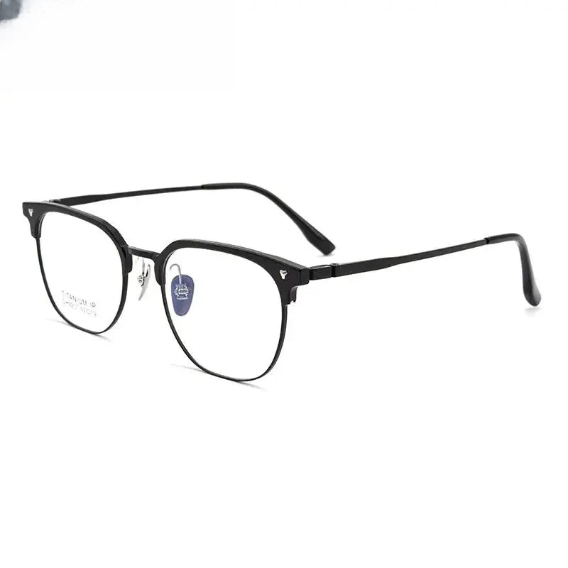 Unisex Square Full Rim Titanium Prescription Glasses 9207 — view 4 | Rx Spectacle