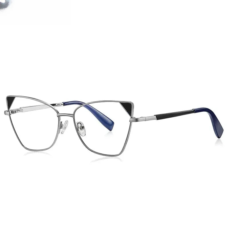 Women's Cat Eye Full Rim Titanium Reading Glasses 3046 — view 10 | Rx Spectacle