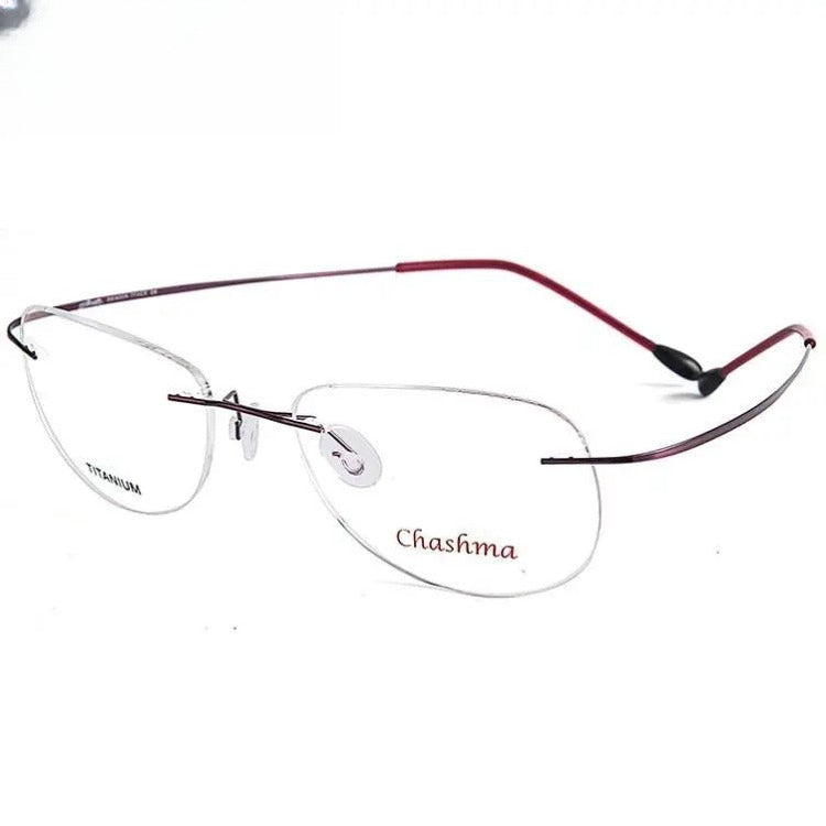 Men's Square Rimless Titanium Prescription Glasses 6009 — view 5 | Rx Spectacle