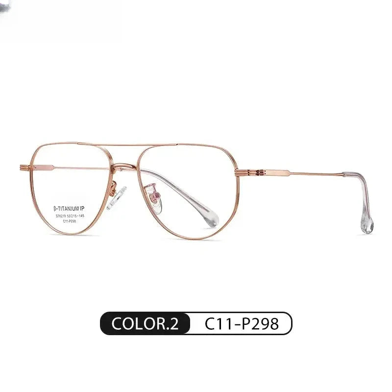 Men's Square Full Rim Titanium Double Bridge Reading Glasses St6219 — view 4 | Rx Spectacle