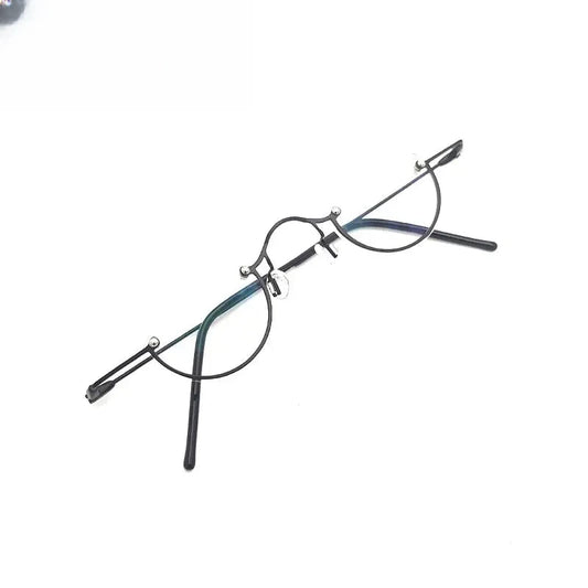 Unisex Round Semi-Rimless Stainless Steel Reading Glasses 3625 — view 1 | Rx Spectacle