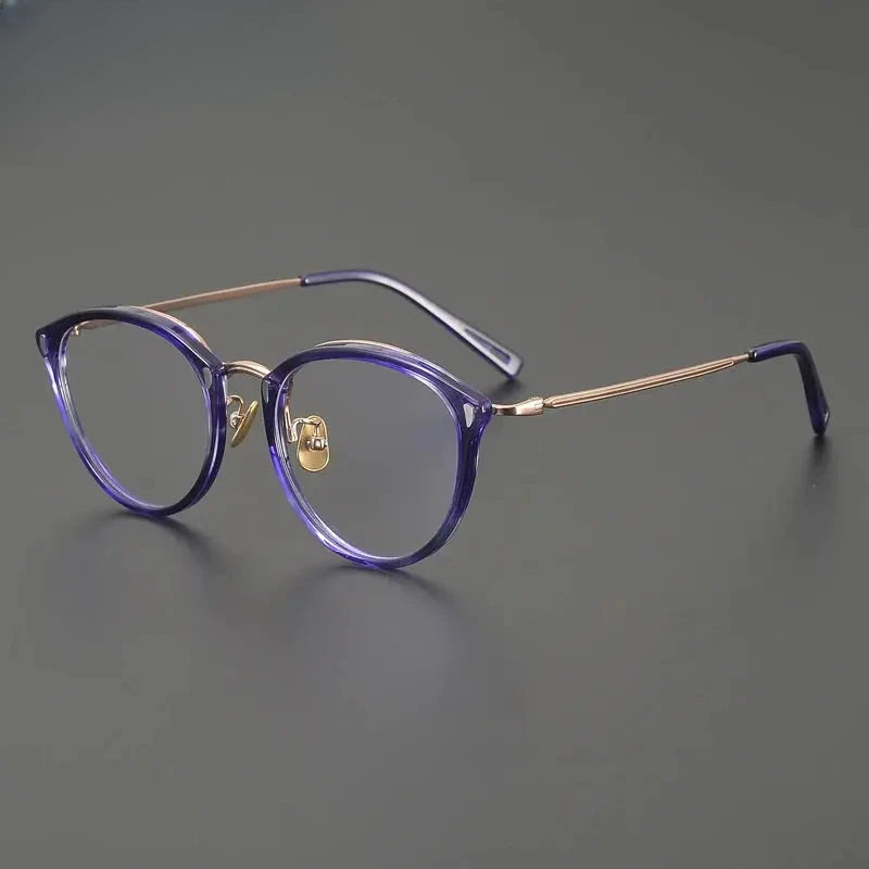 Unisex Oval Full Rim Titanium Prescription Glasses 679452 — view 7 | Rx Spectacle