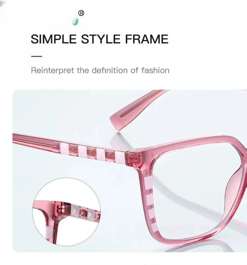Women's Square Full Rim Alloy Reading Glasses 2132 — view 4 | Rx Spectacle