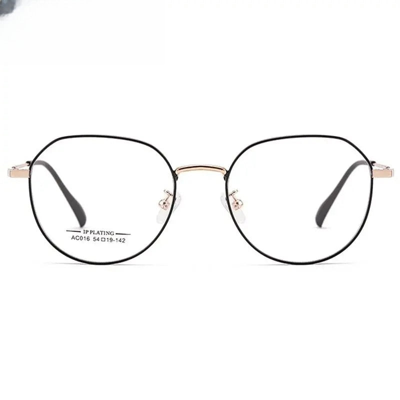 Unisex Round Full Rim Stainless Steel Prescription Glasses Ac016 — view 7 | Rx Spectacle