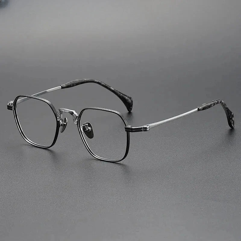 Unisex Polygon Full Rim Titanium Oversized Prescription Glasses 680866 — view 4 | Rx Spectacle