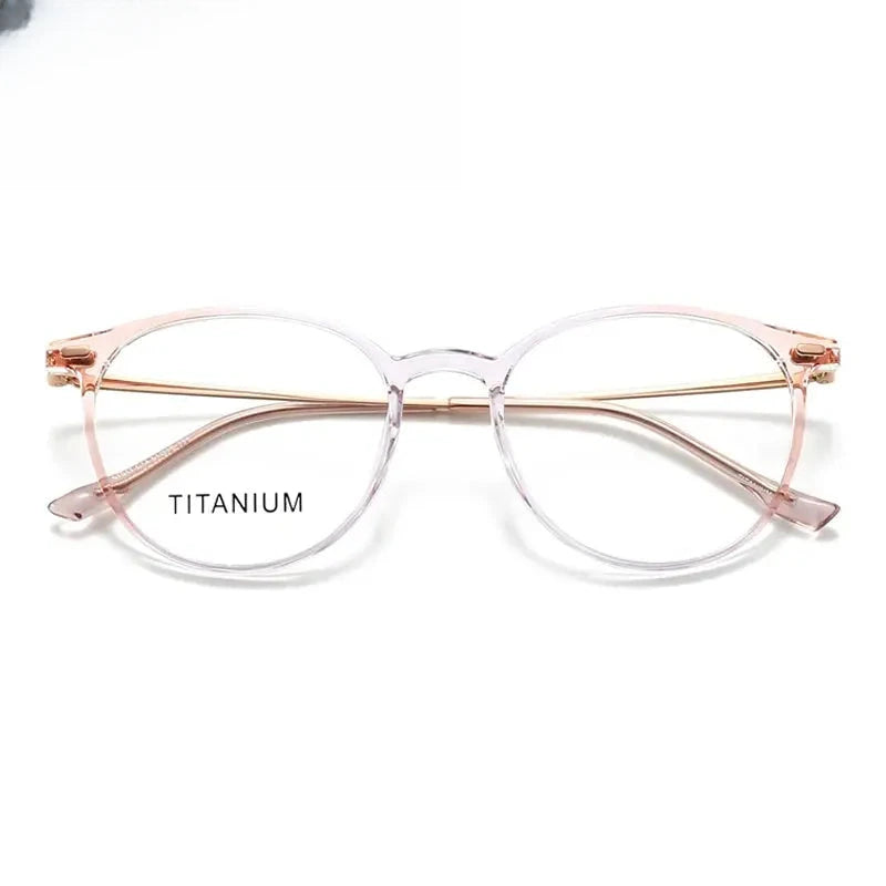 Women's Round Full Rim Titanium Prescription Glasses 57017 — view 4 | Rx Spectacle