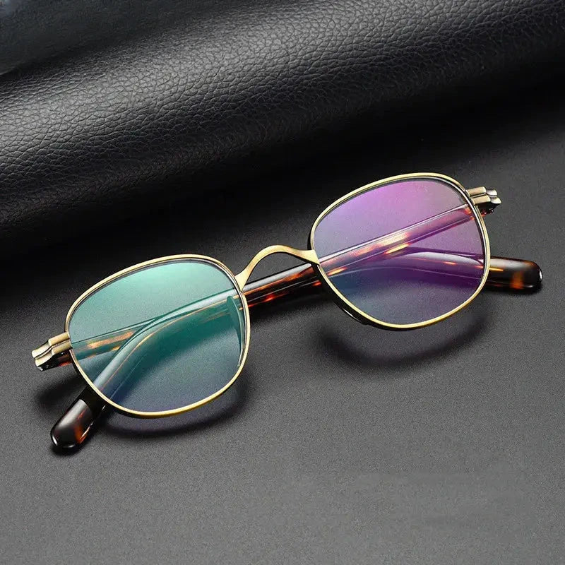 Unisex Round Full Rim Titanium Reading Glasses 8017 — view 1 | Rx Spectacle