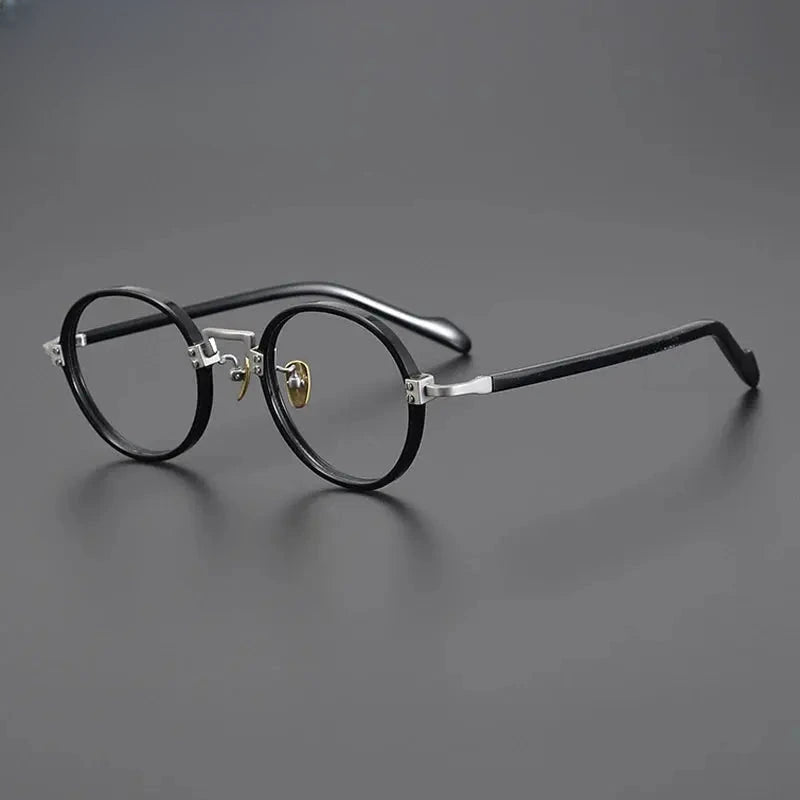 Unisex Round Full Rim Titanium Prescription Glasses Gxyj383 — view 8 | Rx Spectacle