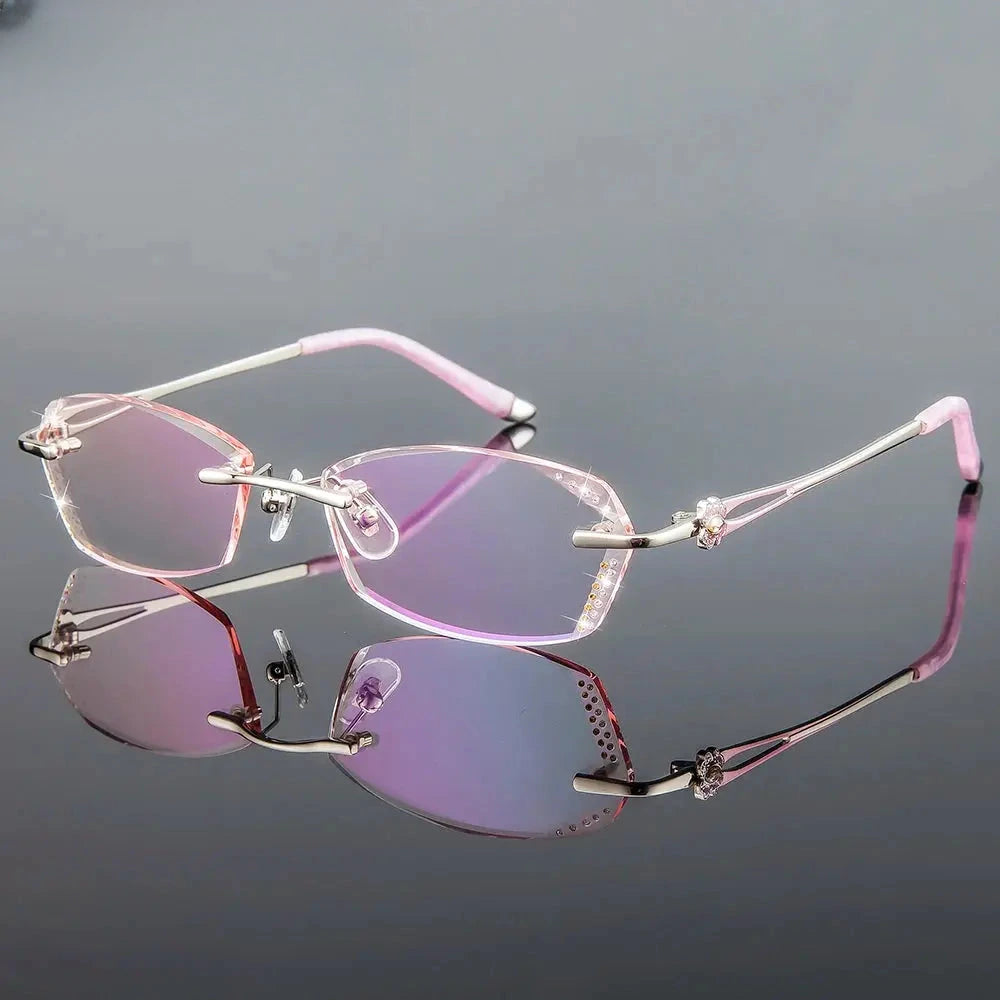 Women's Oval Rimless Titanium Prescription Glasses 2856 — view 1 | Rx Spectacle