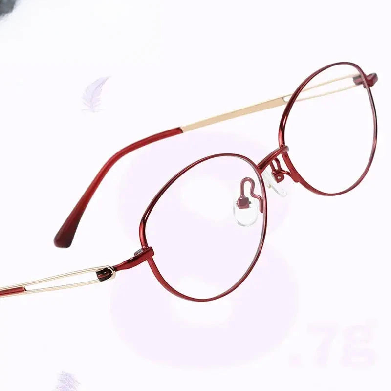 Women's Oval Full Rim Titanium Screwless Prescription Glasses 46110 — view 5 | Rx Spectacle
