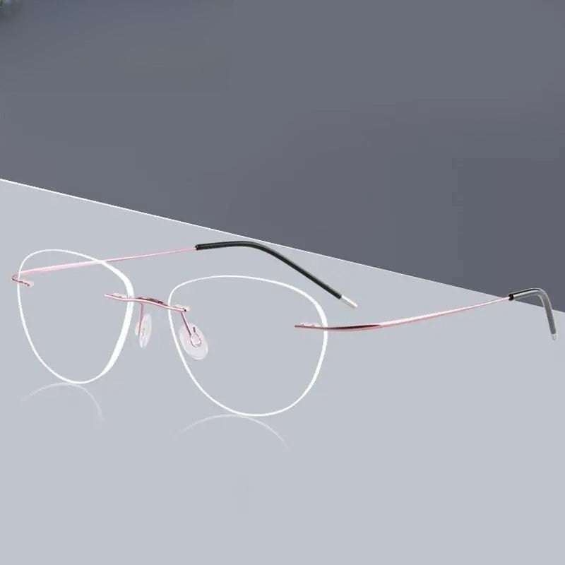 Unisex Triangle Rimless Titanium Prescription Glasses 003 — view 10 | Rx Spectacle