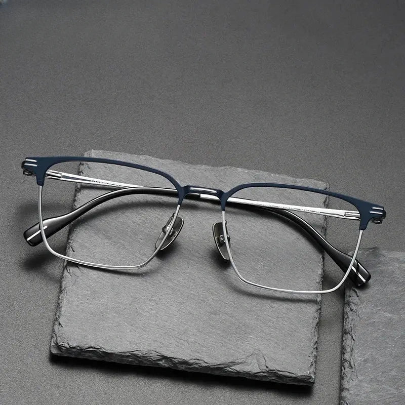 Women's Square Full Rim Titanium Prescription Glasses 370801 — view 1 | Rx Spectacle