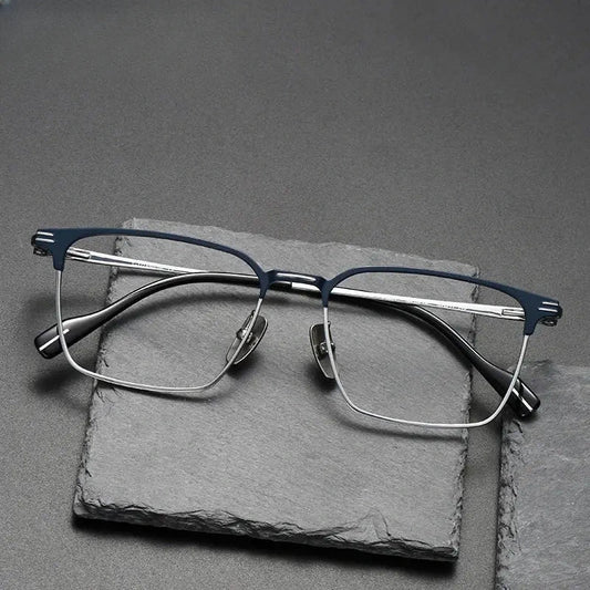 Women's Square Full Rim Titanium Prescription Glasses 370801 — view 1 | Rx Spectacle