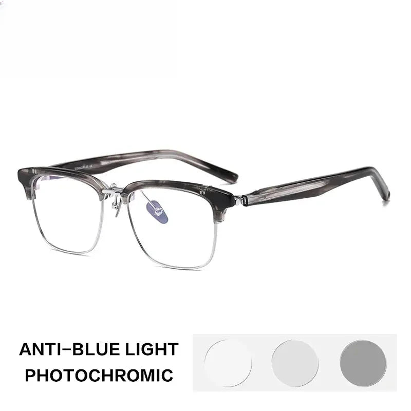 Unisex Square Full Rim Titanium Reading Glasses 62796 — view 6 | Rx Spectacle