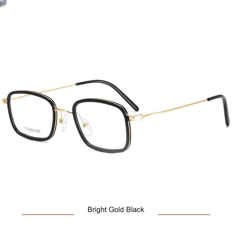 Unisex Square Full Rim Titanium Prescription Glasses 16046 — view 7 | Rx Spectacle