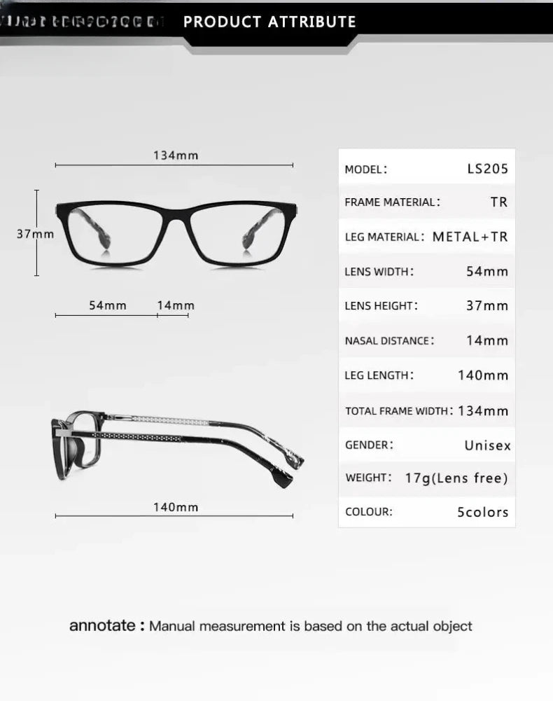 Women's Square Full Rim Titanium Reading Glasses 97205 — view 2 | Rx Spectacle