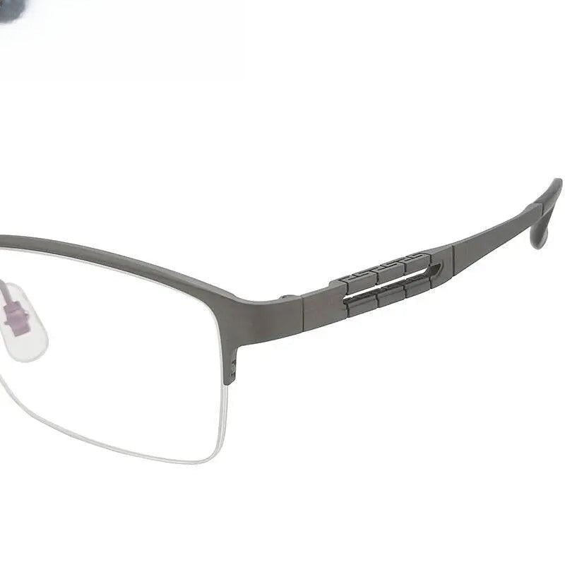 Men's Square Semi-Rimless Titanium Prescription Glasses Kr0070 — view 7 | Rx Spectacle