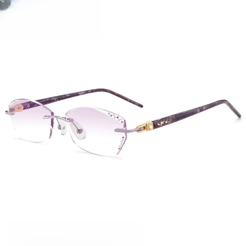 Women's Oval Rimless Titanium Prescription Glasses 669158 — view 4 | Rx Spectacle