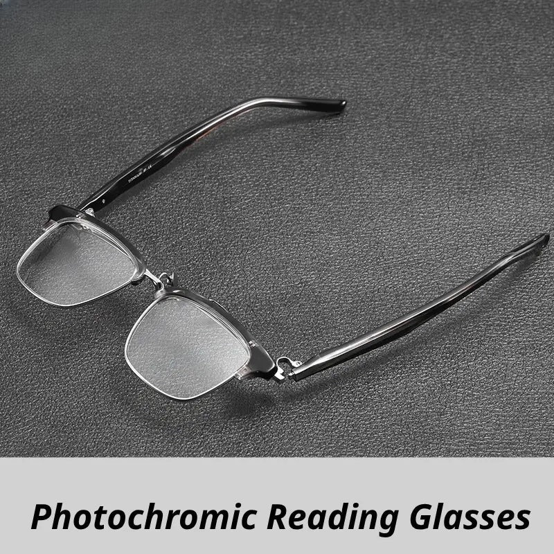 Unisex Square Full Rim Titanium Reading Glasses 62796 — view 1 | Rx Spectacle