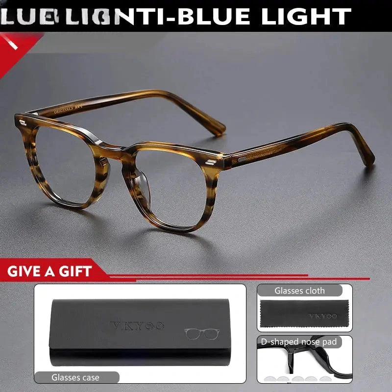 Unisex Square Full Rim Titanium Reading Glasses 756005 — view 4 | Rx Spectacle