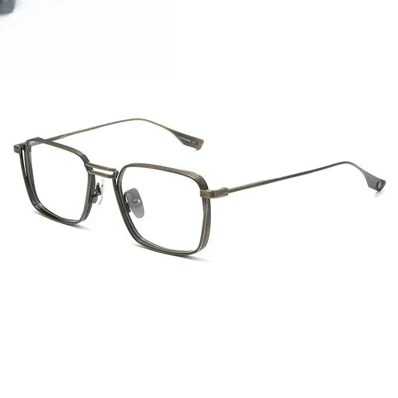 Men's Square Full Rim Titanium Double Bridge Prescription Glasses 276125 — view 7 | Rx Spectacle