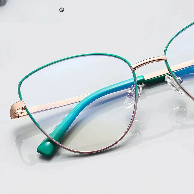 Women's Cat Eye Full Rim Stainless Steel Reading Glasses 3083 — view 2 | Rx Spectacle