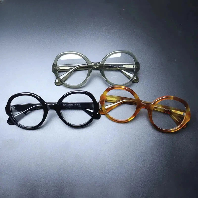 Women's Round Full Rim Acetate Prescription Glasses Gxyj1238 — view 2 | Rx Spectacle