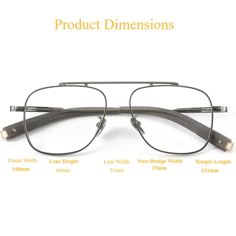 Men's Square Full Rim Titanium Prescription Glasses 344105 — view 2 | Rx Spectacle