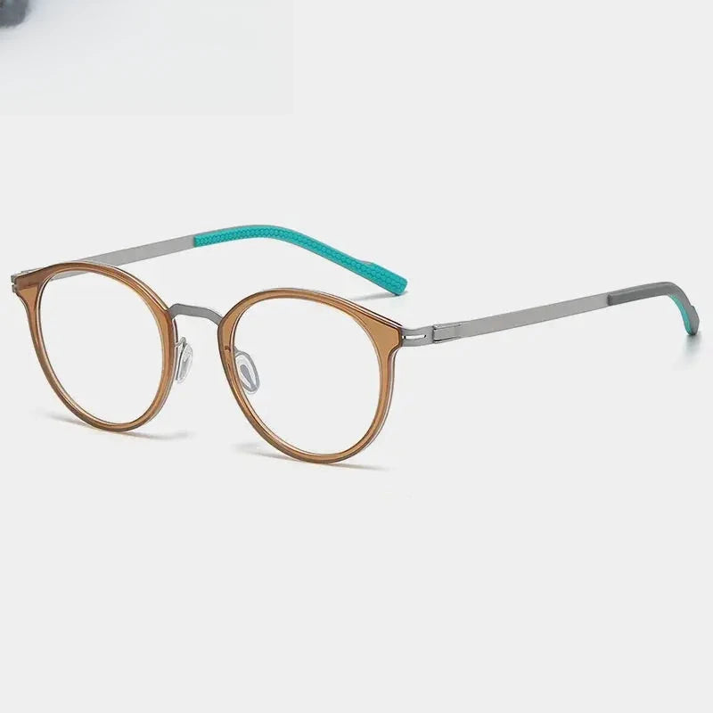 Unisex Round Full Rim Titanium Prescription Glasses 39606 — view 3 | Rx Spectacle