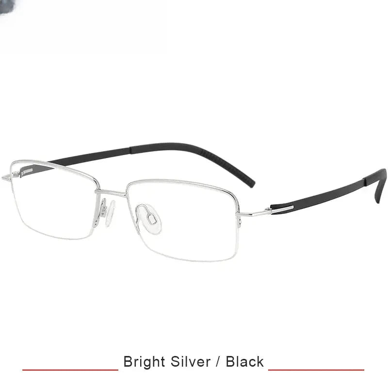 Women's Square Semi-Rimless Titanium Screwless Prescription Glasses 315001 — view 4 | Rx Spectacle