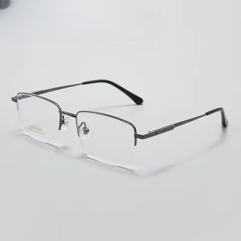 Women's Square Semi-Rimless Titanium Prescription Glasses 69902 — view 1 | Rx Spectacle