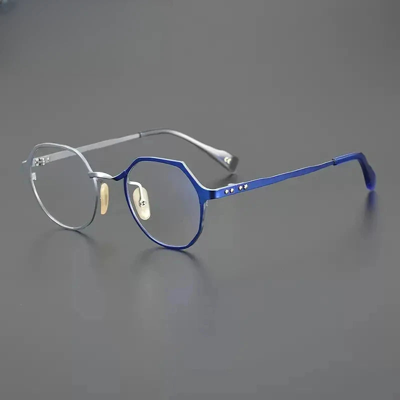 Unisex Round Full Rim Titanium Flat Top Prescription Glasses Gxyj1219 — view 1 | Rx Spectacle