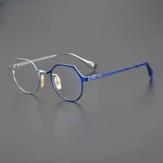 Unisex Round Full Rim Titanium Flat Top Prescription Glasses Gxyj1219 — view 1 | Rx Spectacle