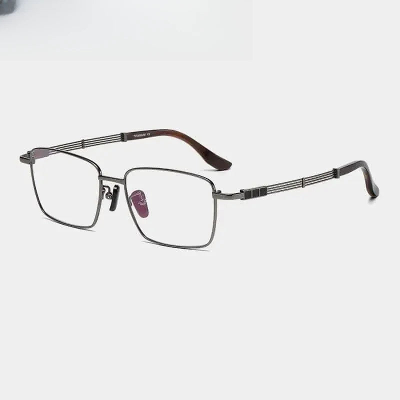 Men's Square Full Rim Titanium Oversized Prescription Glasses 612150 — view 9 | Rx Spectacle