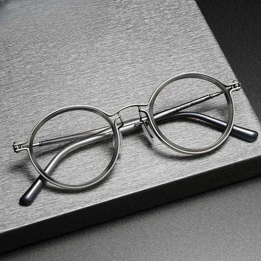 Unisex Round Full Rim Titanium Prescription Glasses 395862 — view 1 | Rx Spectacle