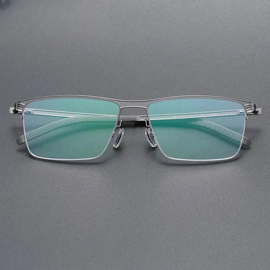 Men's Square Semi-Rimless Titanium Prescription Glasses 746267 — view 1 | Rx Spectacle