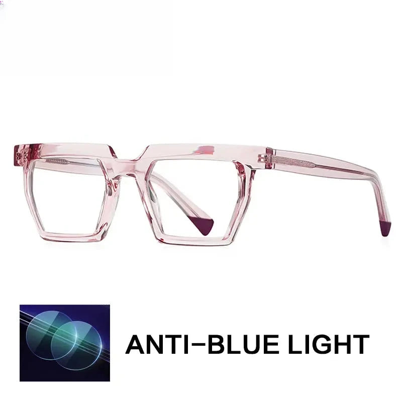 Women's Square Full Rim Titanium Reading Glasses G2144 — view 3 | Rx Spectacle
