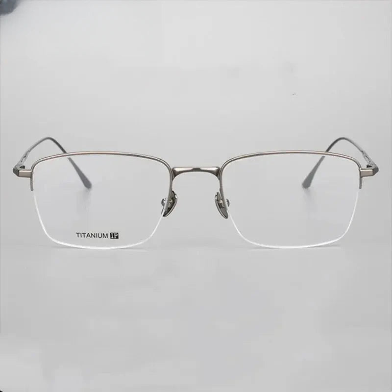 Men's Square Semi-Rimless Titanium Prescription Glasses 3812 — view 2 | Rx Spectacle
